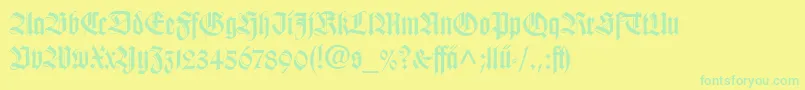 WilhelmKlingsporGotischLtDfr Font – Green Fonts on Yellow Background
