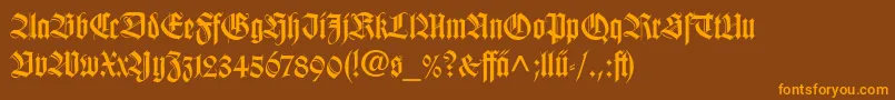 WilhelmKlingsporGotischLtDfr Font – Orange Fonts on Brown Background