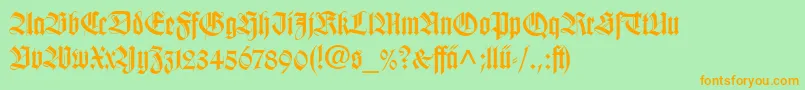 WilhelmKlingsporGotischLtDfr Font – Orange Fonts on Green Background