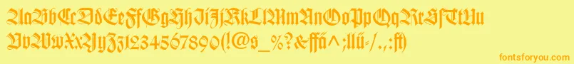 WilhelmKlingsporGotischLtDfr Font – Orange Fonts on Yellow Background