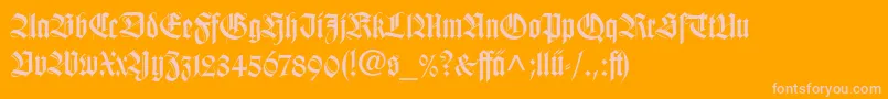 WilhelmKlingsporGotischLtDfr Font – Pink Fonts on Orange Background