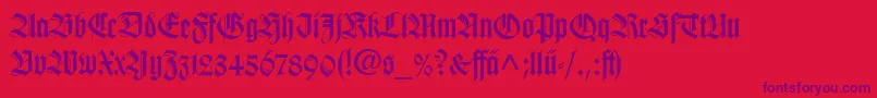 WilhelmKlingsporGotischLtDfr Font – Purple Fonts on Red Background