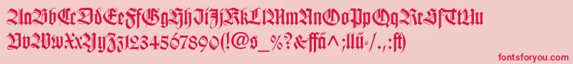 WilhelmKlingsporGotischLtDfr Font – Red Fonts on Pink Background