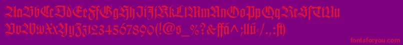 WilhelmKlingsporGotischLtDfr Font – Red Fonts on Purple Background