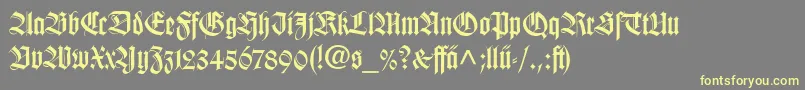 WilhelmKlingsporGotischLtDfr Font – Yellow Fonts on Gray Background