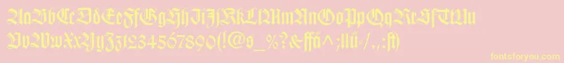 WilhelmKlingsporGotischLtDfr Font – Yellow Fonts on Pink Background