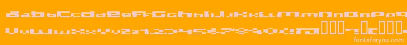 Bite-Schriftart – Rosa Schriften auf orangefarbenem Hintergrund