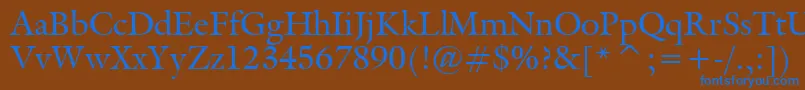 フォントGalliardBt – 茶色の背景に青い文字