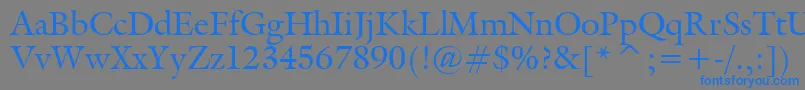 フォントGalliardBt – 灰色の背景に青い文字