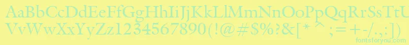 GalliardBt Font – Green Fonts on Yellow Background