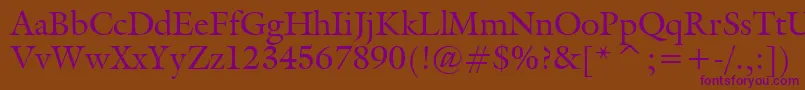 GalliardBt Font – Purple Fonts on Brown Background