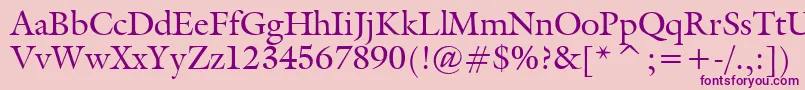 GalliardBt Font – Purple Fonts on Pink Background