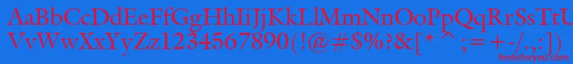 GalliardBt Font – Red Fonts on Blue Background