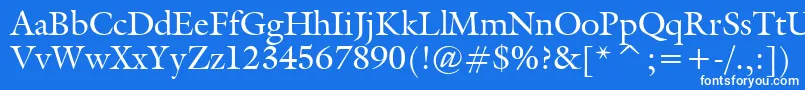 フォントGalliardBt – 青い背景に白い文字