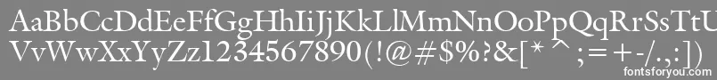 フォントGalliardBt – 灰色の背景に白い文字