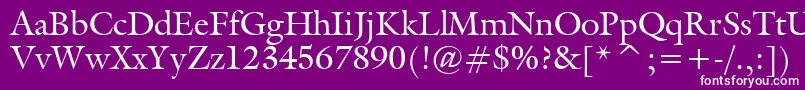 フォントGalliardBt – 紫の背景に白い文字