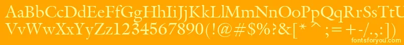 GalliardBt Font – Yellow Fonts on Orange Background