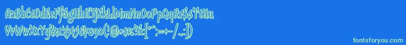 Sudegnakno2 Font – Green Fonts on Blue Background