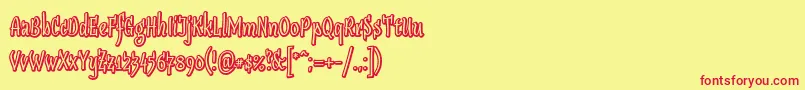 Sudegnakno2 Font – Red Fonts on Yellow Background