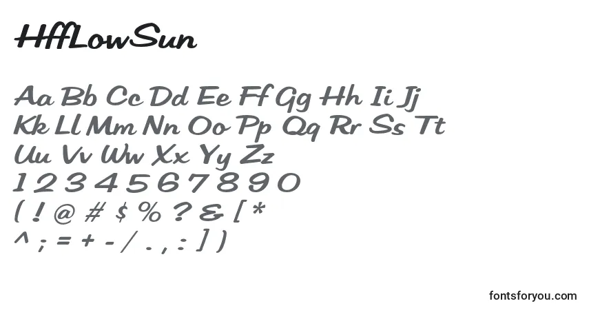 Schriftart HffLowSun (63345) – Alphabet, Zahlen, spezielle Symbole
