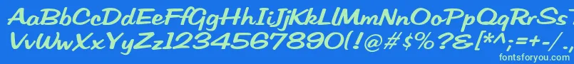 HffLowSun Font – Green Fonts on Blue Background