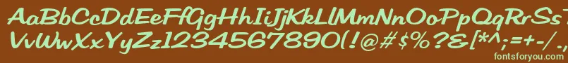 HffLowSun Font – Green Fonts on Brown Background