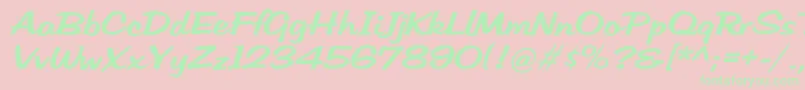 HffLowSun-Schriftart – Grüne Schriften auf rosa Hintergrund