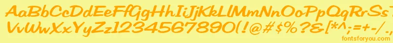 HffLowSun Font – Orange Fonts on Yellow Background