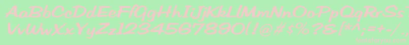 HffLowSun-fontti – vaaleanpunaiset fontit vihreällä taustalla