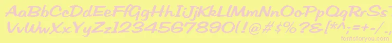 HffLowSun Font – Pink Fonts on Yellow Background