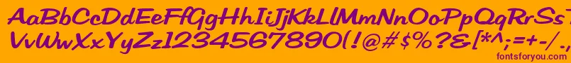 HffLowSun Font – Purple Fonts on Orange Background