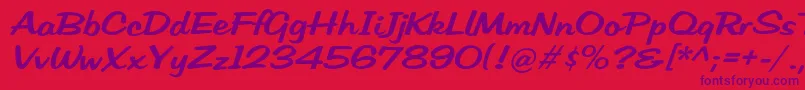 Fonte HffLowSun – fontes roxas em um fundo vermelho