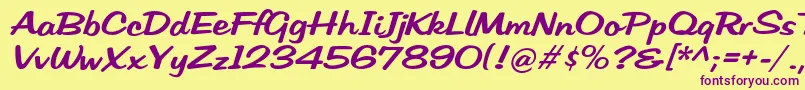 HffLowSun Font – Purple Fonts on Yellow Background