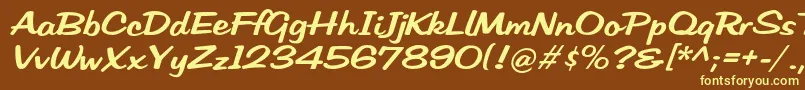 HffLowSun Font – Yellow Fonts on Brown Background