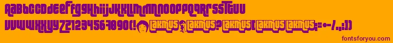 フォントLakmusFenotype – オレンジの背景に紫のフォント