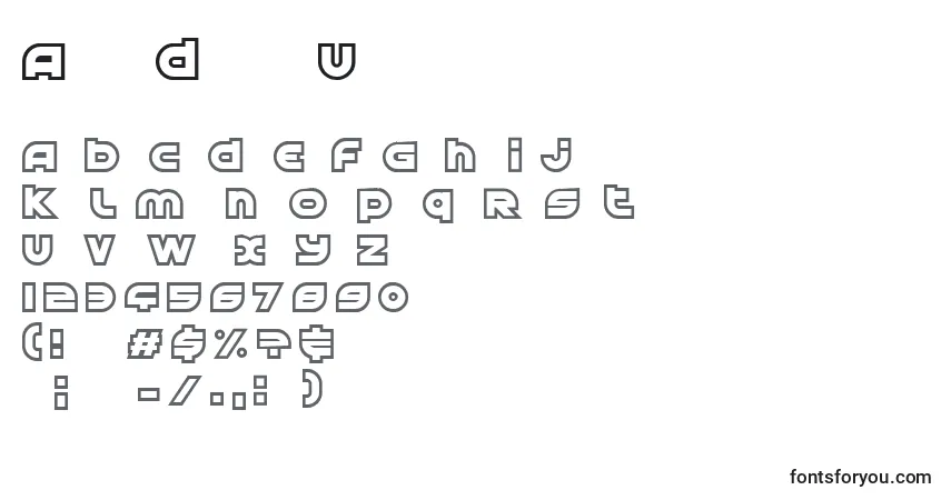 Fuente AstralDelightUpright - alfabeto, números, caracteres especiales