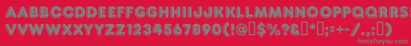 フォントFrankc – 赤い背景に灰色の文字