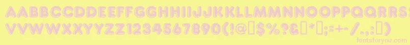 Fonte Frankc – fontes rosa em um fundo amarelo