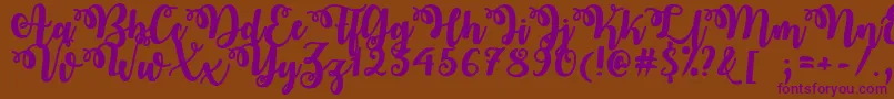 OctoberTwilightOtf-Schriftart – Violette Schriften auf braunem Hintergrund