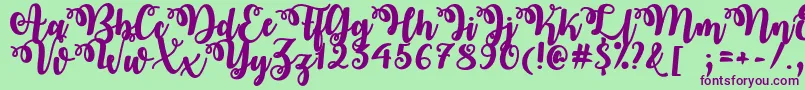 OctoberTwilightOtf Font – Purple Fonts on Green Background