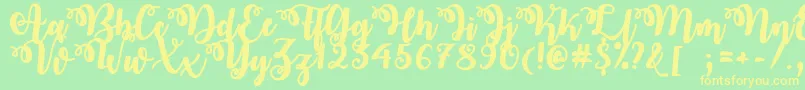 Police OctoberTwilightOtf – polices jaunes sur fond vert