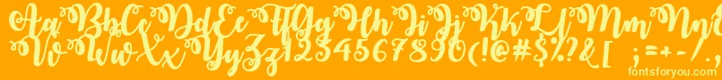 OctoberTwilightOtf-Schriftart – Gelbe Schriften auf orangefarbenem Hintergrund