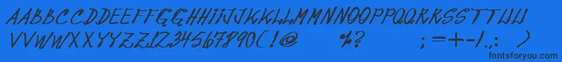 フォントPops08Bold – 黒い文字の青い背景