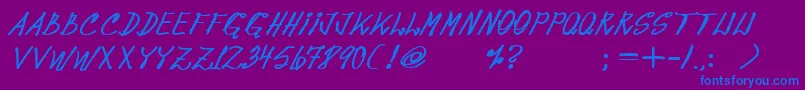 フォントPops08Bold – 紫色の背景に青い文字
