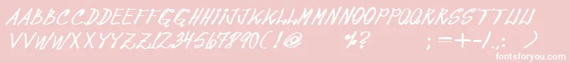 Pops08Bold-fontti – valkoiset fontit vaaleanpunaisella taustalla