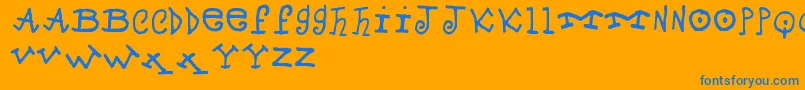 ProfessorMad Font – Blue Fonts on Orange Background