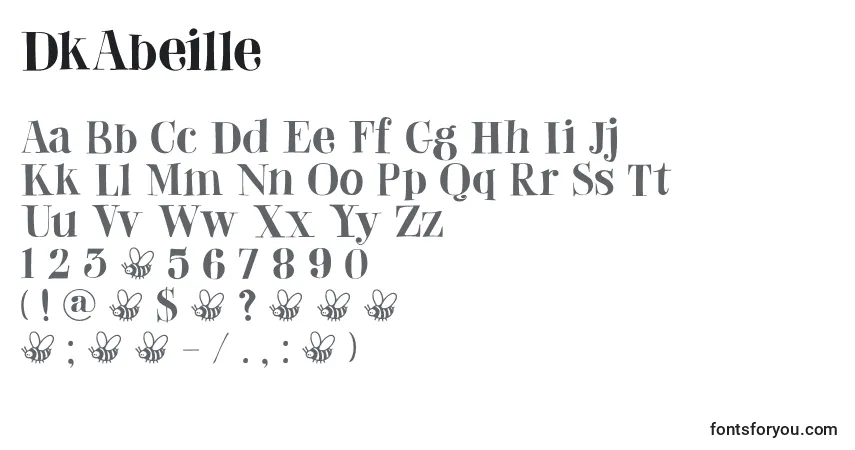 A fonte DkAbeille – alfabeto, números, caracteres especiais