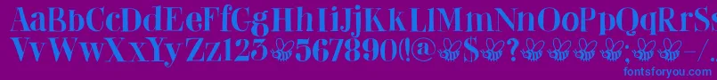 DkAbeille Font – Blue Fonts on Purple Background