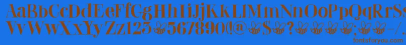 DkAbeille-fontti – ruskeat fontit sinisellä taustalla