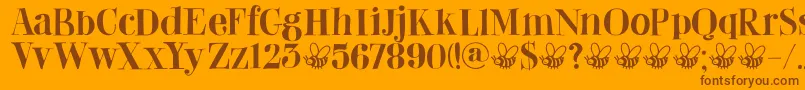 DkAbeille Font – Brown Fonts on Orange Background